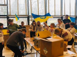 Ukrainian Scouts from Washington making vacuumed sealed PFAKs for Ukraine