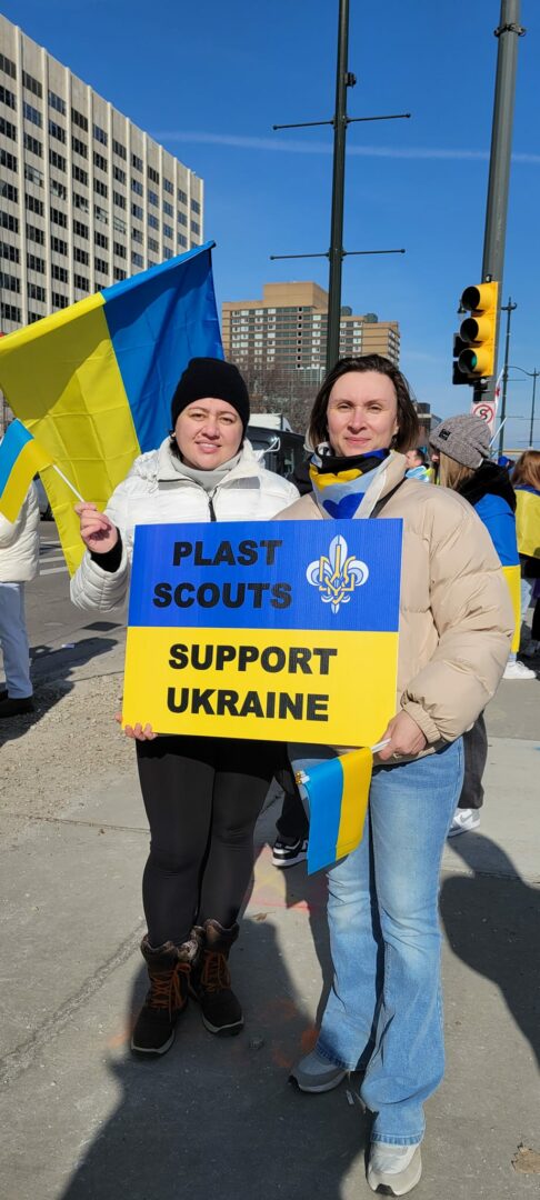 25 лютого 2024 пластуни Детройта взяли участь у громадському мітингу на підтримку України