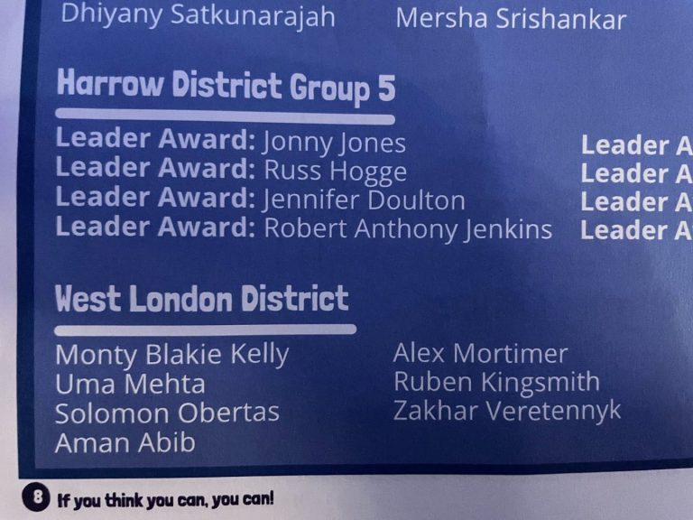 Пластуни Лондона отримали відзнаку Jack Petchey Award